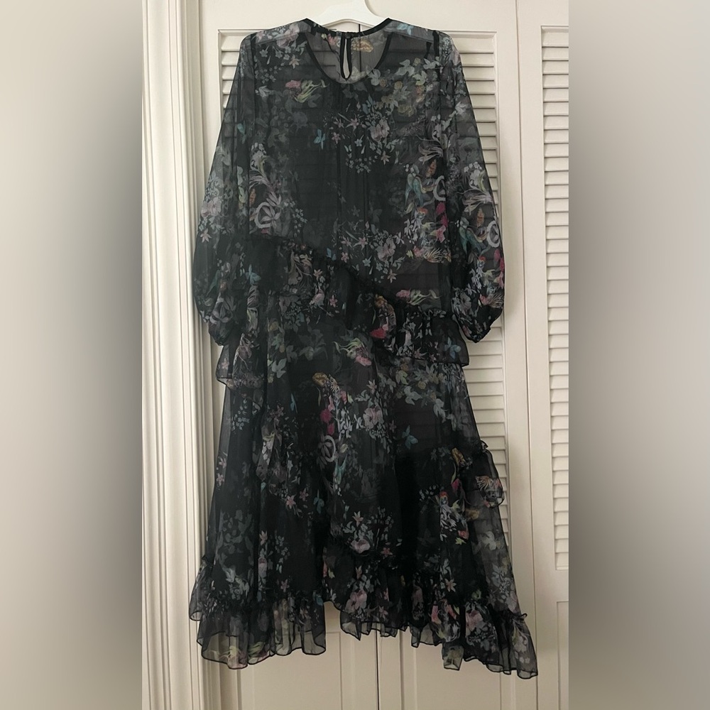 Stellah Black Floral Sheer Asymmetrical Maxi Dress - Picture 5 of 6
